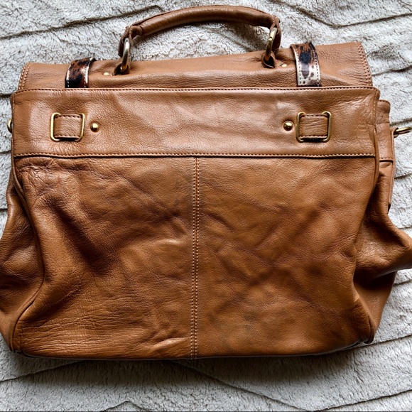 ASOS Premium Leather Bag with Leopard Print Trim - Picture 4 of 8